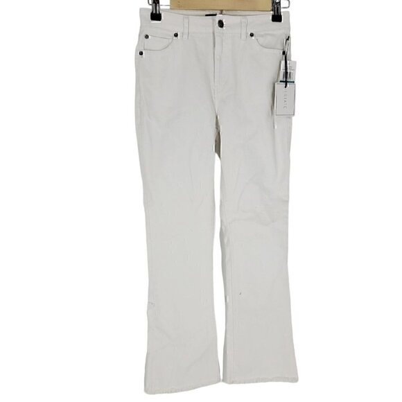 1.State Jeans W/ Flare Raw Hem Denim Size 24. Retro Vibe Triangle cut out cuff - Picture 1 of 4